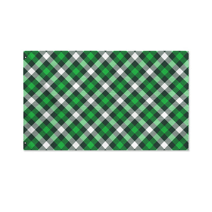Saint Patrick's Day Plaid Pattern Print Polyester Flag