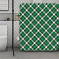 Saint Patrick's Day Plaid Pattern Print Polyester Shower Curtain