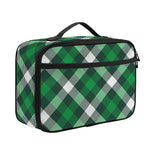 Saint Patrick's Day Plaid Pattern Print Portable Lunch Bag