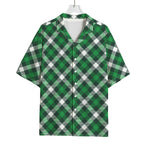 Saint Patrick's Day Plaid Pattern Print Rayon Hawaiian Shirt