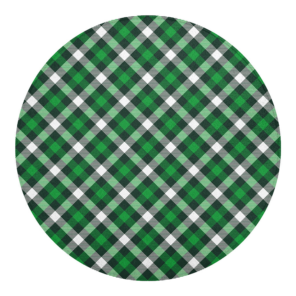 Saint Patrick's Day Plaid Pattern Print Round Blanket