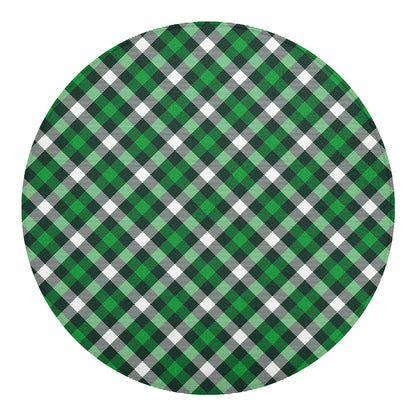 Saint Patrick's Day Plaid Pattern Print Round Blanket