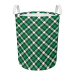 Saint Patrick's Day Plaid Pattern Print Round Laundry Basket