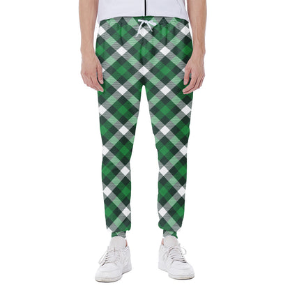 Saint Patrick's Day Plaid Pattern Print Scuba Joggers