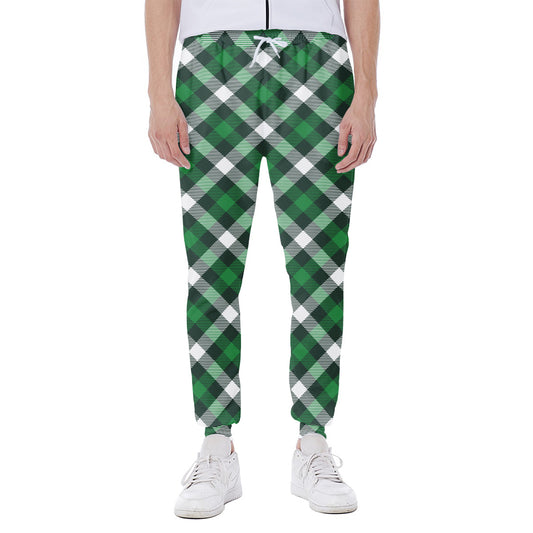 Saint Patrick's Day Plaid Pattern Print Scuba Joggers