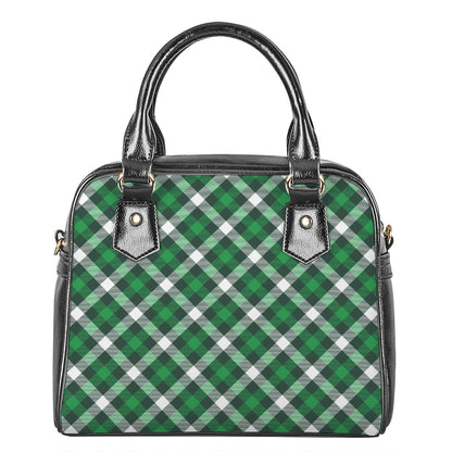Saint Patrick's Day Plaid Pattern Print Shoulder Handbag