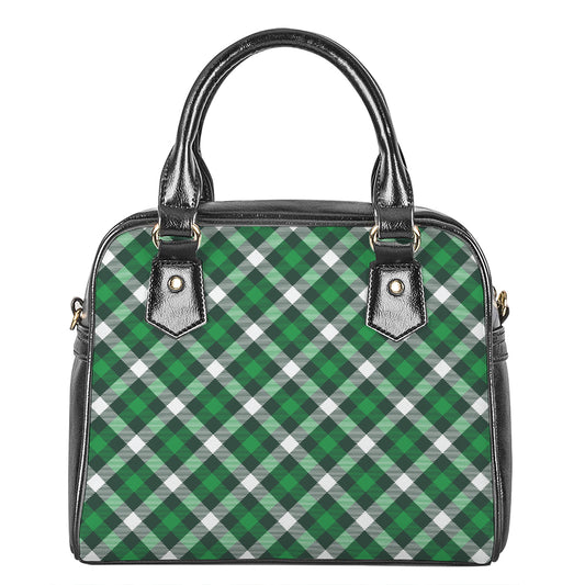 Saint Patrick's Day Plaid Pattern Print Shoulder Handbag