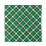 Saint Patrick's Day Plaid Pattern Print Silk Bandana