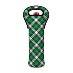 Saint Patrick's Day Plaid Pattern Print Single Neoprene Wine Tote