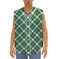 Saint Patrick's Day Plaid Pattern Print Sleeveless Baseball Jersey