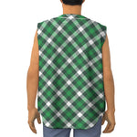 Saint Patrick's Day Plaid Pattern Print Sleeveless Baseball Jersey