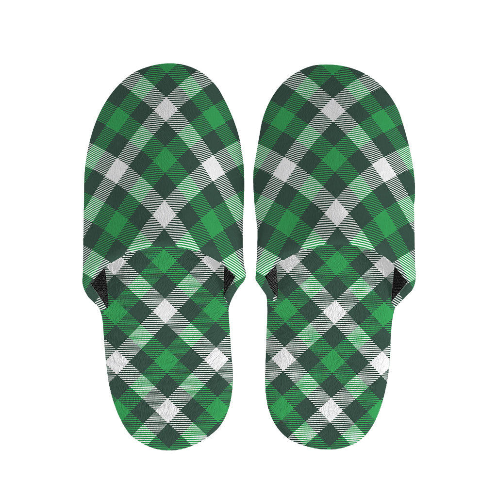 Saint Patrick's Day Plaid Pattern Print Slippers