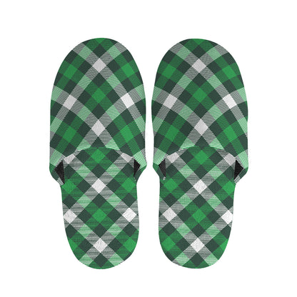Saint Patrick's Day Plaid Pattern Print Slippers
