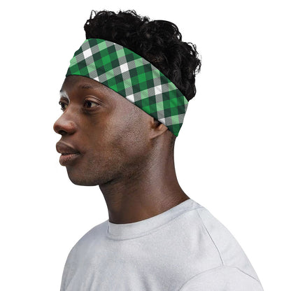 Saint Patrick's Day Plaid Pattern Print Sports Headband