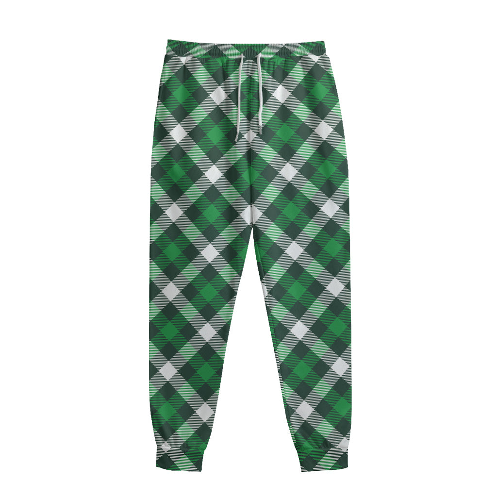 Saint Patrick's Day Plaid Pattern Print Sweatpants