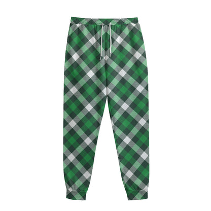 Saint Patrick's Day Plaid Pattern Print Sweatpants