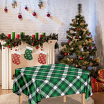 Saint Patrick's Day Plaid Pattern Print Tablecloth