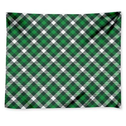 Saint Patrick's Day Plaid Pattern Print Tapestry