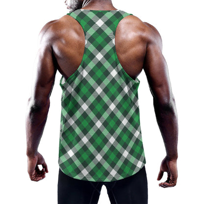 Saint Patrick's Day Plaid Pattern Print Training Tank Top