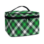 Saint Patrick's Day Plaid Pattern Print Travel Makeup Bag