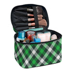 Saint Patrick's Day Plaid Pattern Print Travel Makeup Bag
