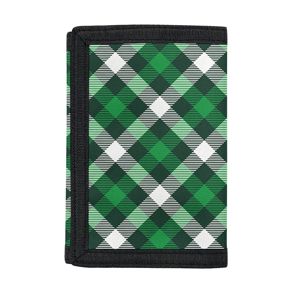 Saint Patrick's Day Plaid Pattern Print Trifold Wallet