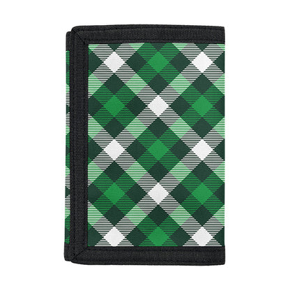 Saint Patrick's Day Plaid Pattern Print Trifold Wallet