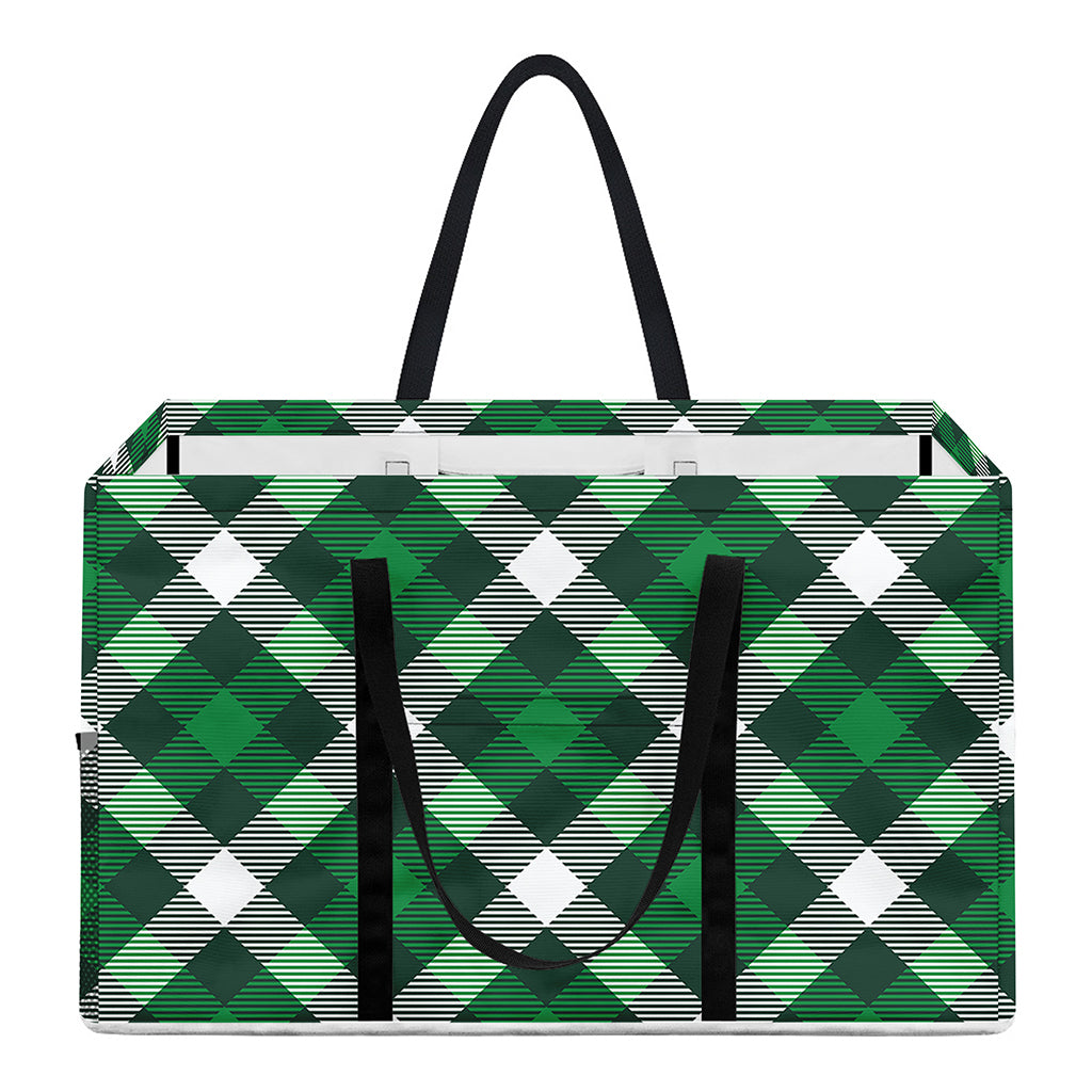 Saint Patrick's Day Plaid Pattern Print Utility Tote Bag