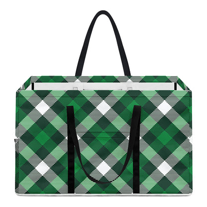 Saint Patrick's Day Plaid Pattern Print Utility Tote Bag