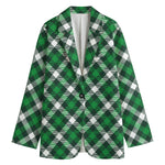 Saint Patrick's Day Plaid Pattern Print Women's Blazer