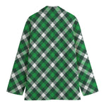 Saint Patrick's Day Plaid Pattern Print Women's Cotton Blazer