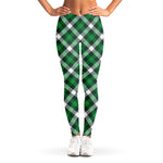 Saint Patrick's Day Plaid Pattern Print Women's Leggings