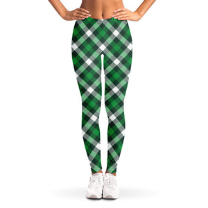 Saint Patrick's Day Plaid Pattern Print Women's Leggings