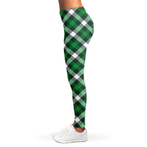 Saint Patrick's Day Plaid Pattern Print Women's Leggings