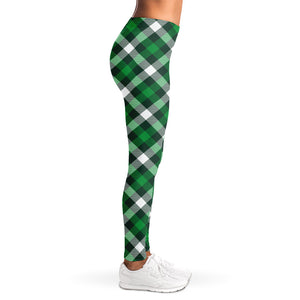 Saint Patrick's Day Plaid Pattern Print Women's Leggings