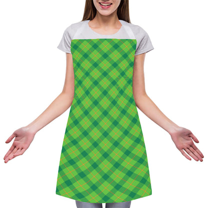 Saint Patrick's Day Scottish Plaid Print Adjustable Apron