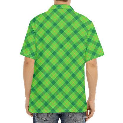 Saint Patrick's Day Scottish Plaid Print Aloha Shirt