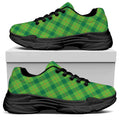 Saint Patrick's Day Scottish Plaid Print Black Chunky Shoes
