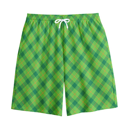 Saint Patrick's Day Scottish Plaid Print Cotton Shorts