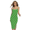 Saint Patrick's Day Scottish Plaid Print Cross Back Cami Dress