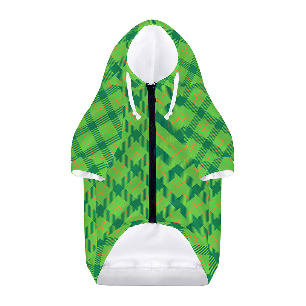 Saint Patrick's Day Scottish Plaid Print Dog Zip Up Hoodie