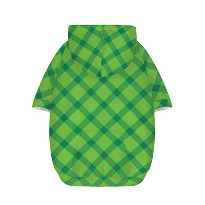 Saint Patrick's Day Scottish Plaid Print Dog Zip Up Hoodie