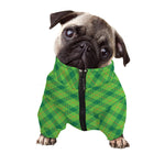 Saint Patrick's Day Scottish Plaid Print Dog Zip Up Jacket