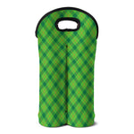 Saint Patrick's Day Scottish Plaid Print Double Neoprene Wine Tote