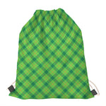Saint Patrick's Day Scottish Plaid Print Drawstring Bag