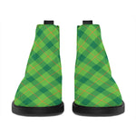 Saint Patrick's Day Scottish Plaid Print Flat Ankle Boots