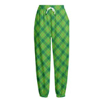 Saint Patrick's Day Scottish Plaid Print Fleece Lined Knit Pants