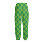 Saint Patrick's Day Scottish Plaid Print Fleece Lined Knit Pants