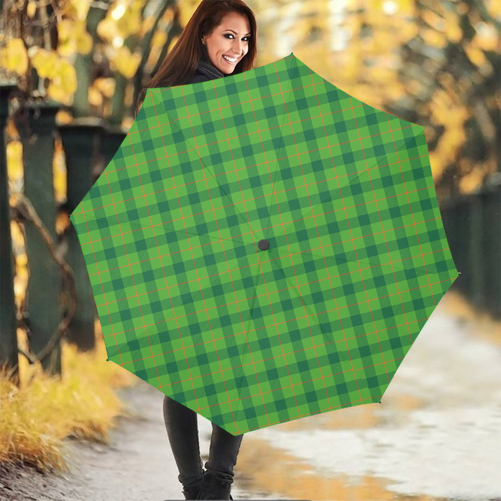 Saint Patrick's Day Scottish Plaid Print Foldable Umbrella