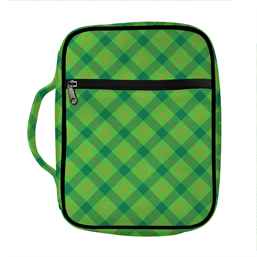 Saint Patrick's Day Scottish Plaid Print Front Pocket Bible Bag
